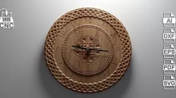 Wall Clock 2 - Files for CNC svg  dxf  eps ai pdf 3D model