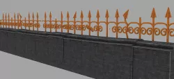 wall with bars or fence 3D model