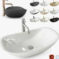 Washbasin Royal with a mixer Lungo High 3D model