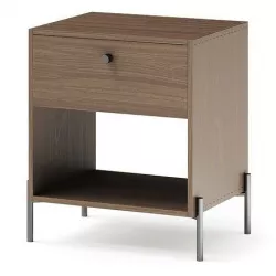 West Elm Iron and Wood Nightstand Bedside Table 3D model