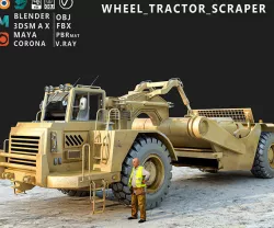 Wheel Tractor  Scraper 3D model