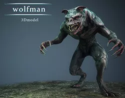 wolfman Low-poly 3D model