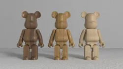 Wooden BearBrick 3D model