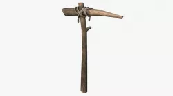 Wooden Pickaxe Low-poly 3D model