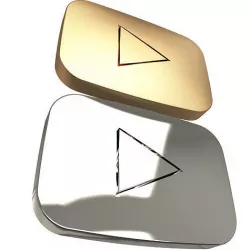 Youtube Gold and Silver Play Buttons Low-poly 3D model