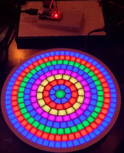 A Display Case for WS2812B 241 LEDs 9 Rings with clock code