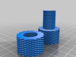 Knurled threaded nut and bolt 