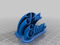 Phil Elliott - Desk Name Plate - Alex Brush Font