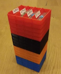 Simple stackable resistor / diode storage box