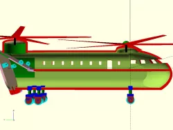 Toys for boys- twin deck cargo helicopter -OpenSCAD CSV
