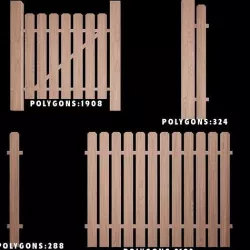 3D Fence and gate 3D model