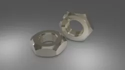 3D Steel Hex Nute 3D model