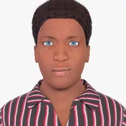Afro Man Game Ready 3D model
