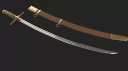 Ancient cossack saber Low-poly 3D model
