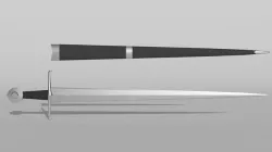 Arming Sword Low-poly 3D model
