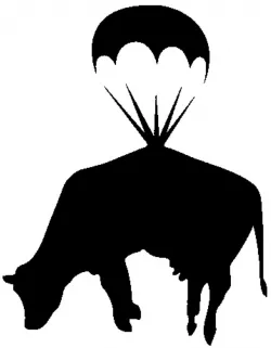 Banksy Parachute Cow stencil