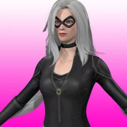 Black Cat Rigged - Spiderman series Low-poly 3D model
