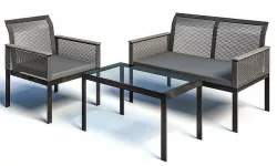 Black Wicker Cord Patio furniture Overstock 3D model