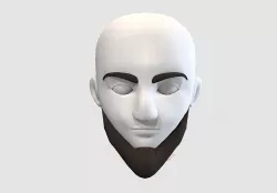 brown cartoon beard  3D model