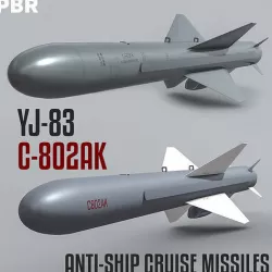 C-802AK - YJ-83 Chinese Anti-Ship Cruise Missile 3D model