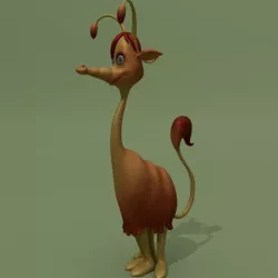 Cartoon Alien Lama Jessica 3D model