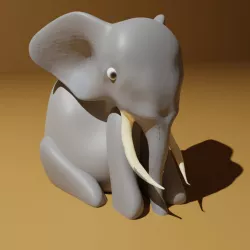 Cartoon Elephant Sitting down
