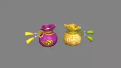 cartoon lucky bags Low-poly 3D model