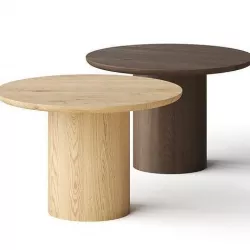 CB2 Spindler Wood Round Dining Table 3D model