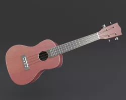 Concert Ukulele Low-poly 3D model