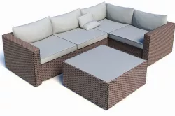 COSIEST Patio Outdoor Cushioned Wicker Sofa Set 3D model