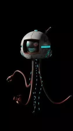 Cyber robor Low-poly 3D model