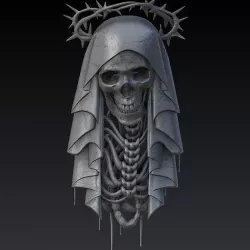 Death skull 3d stereolithography files for printing applications 3D model