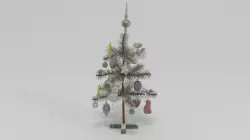 Decorated Feather Mini Christmas Tree 3D model