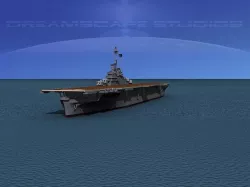 Essex Class Aircraft Carrier CV-17 USS Bunker Hill 3D model