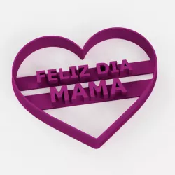 feliz dia mama cortante para galletas stl cortador
