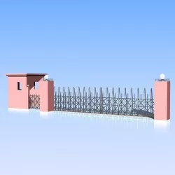 Fence and Gate 05 3D model