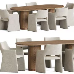 Foley Chair Campbell Table Dining Set 3D model