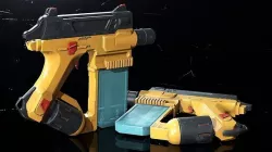 Futuristic industrial gun Low-poly 3D model