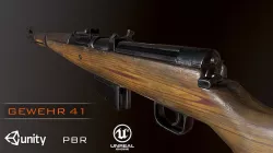Gewehr 41 WW2 german Rifle Low-poly 3D model