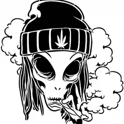 Hipster Alien stencil