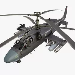 Kamov Ka-52 Alligator Dark Static Low-poly 3D model