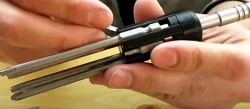 Leatherman ratcheting bit driver handle with bit storage
