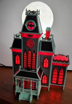 Lighting add-on for Haunted House with lithophane Moon (On Cults3D)