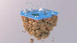 Low Poly Artic Glacier Animals Island Low-poly 3D model