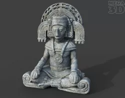 Low poly Mayan Inca Aztec Statue 220503 Low-poly 3D model