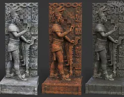 Low poly Mayan Inca Aztec Statue 220505 Low-poly 3D model
