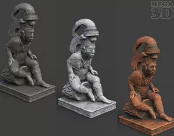 Low poly Mayan Inca Aztec Statue 220508 Low-poly 3D model