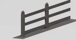 Low poly picket fence set Low-poly 3D model