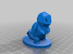 Low Poly Squirtle With Stand, pokemon