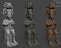 Mayan Inca Aztec Statue 220822 Low-poly 3D model